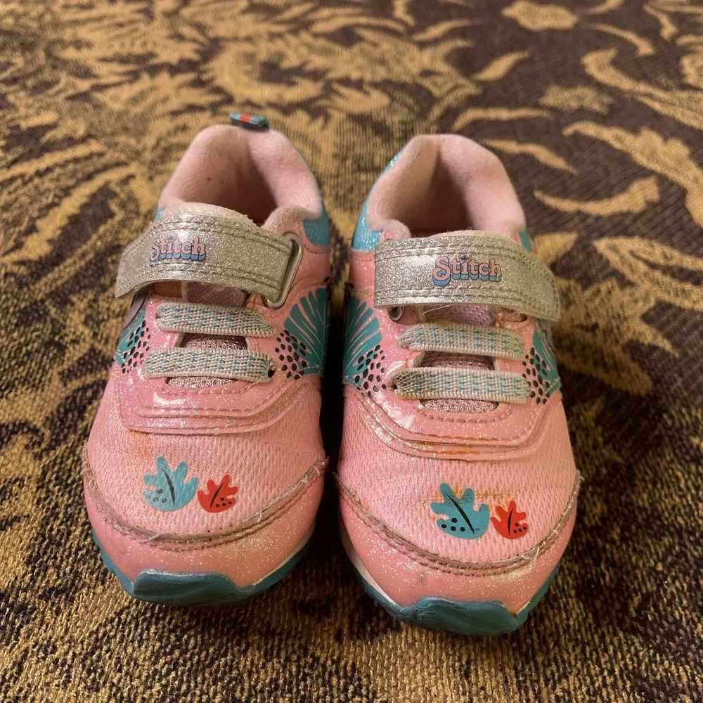 Vtg Y2K Disney Lilo And Stitch Stitch Baby Pink Strap Shoes Size 7c